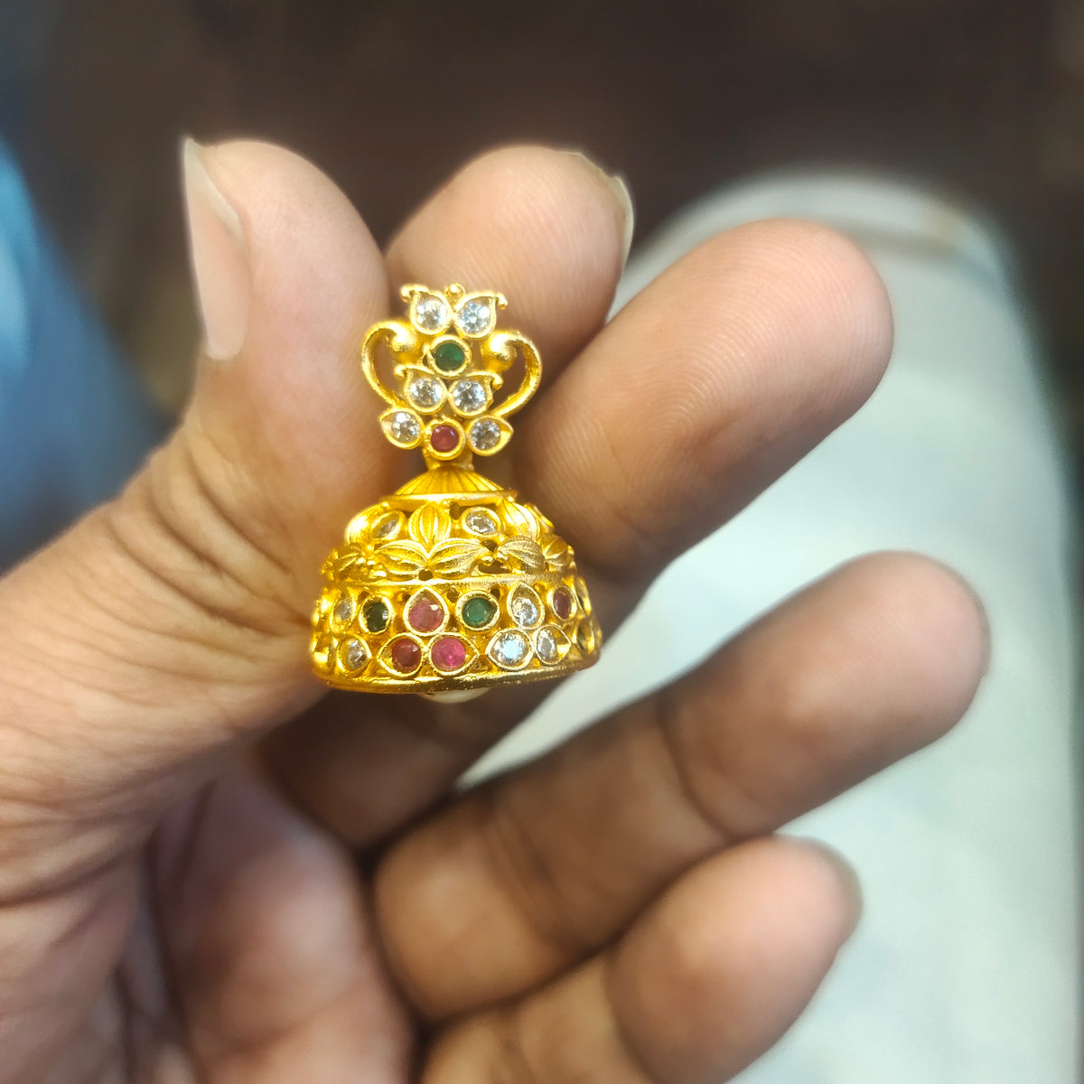 Antique Goddess Laxmi Necklace Set | 24K Gold Plated Temple Jewelry