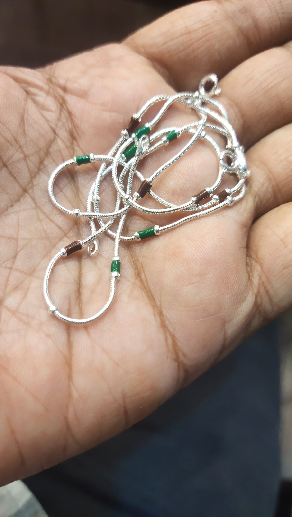 925 Sterling Silver Minimal Anklet with Colorful Enamel - Chic Charm Design