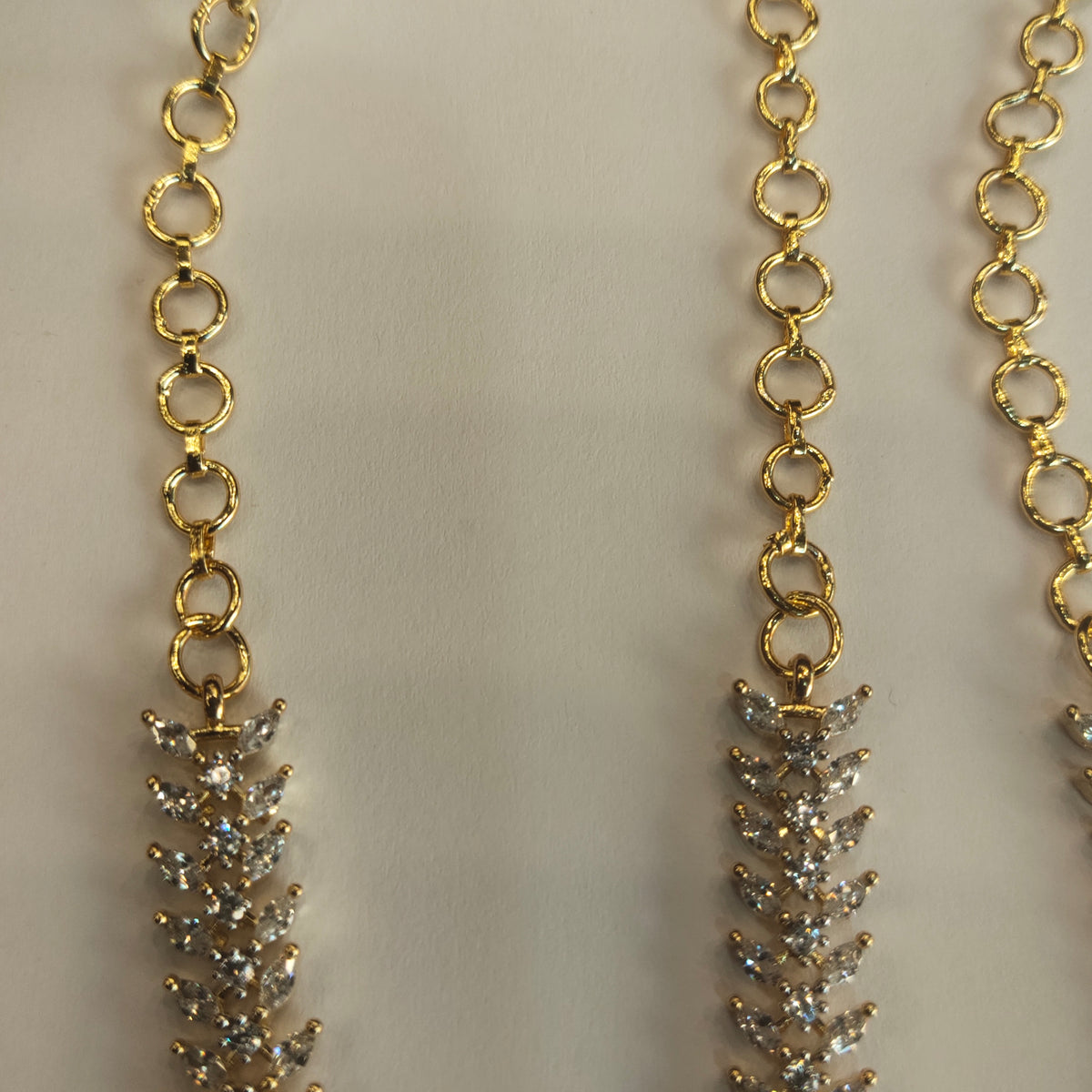 Asp Rhodium-Gold CZ Necklace Set