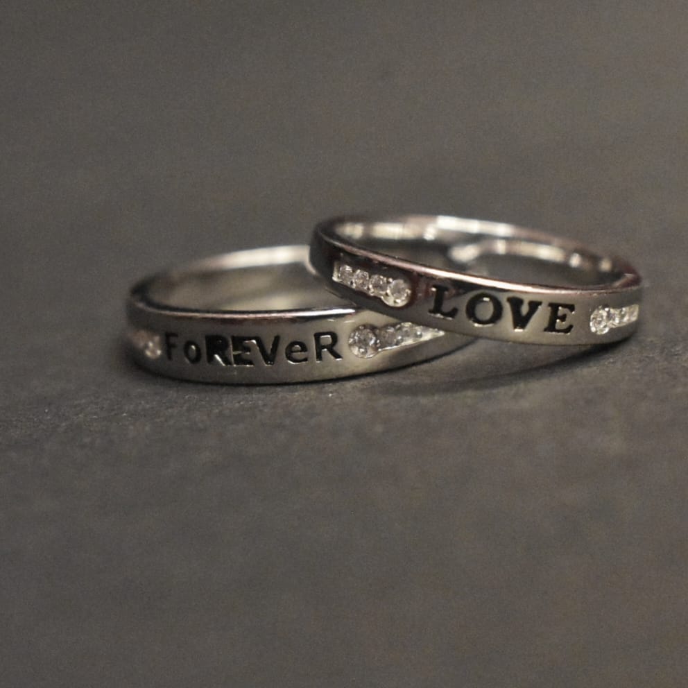 Classic Sterling Silver Couple Rings - Timeless Elegance Matching Set