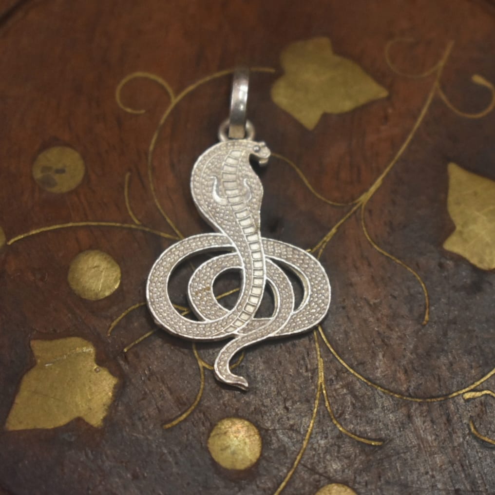 Pure Silver Sarp Nagdevta Locket - 2.6g Sacred Snake Deity Pendant