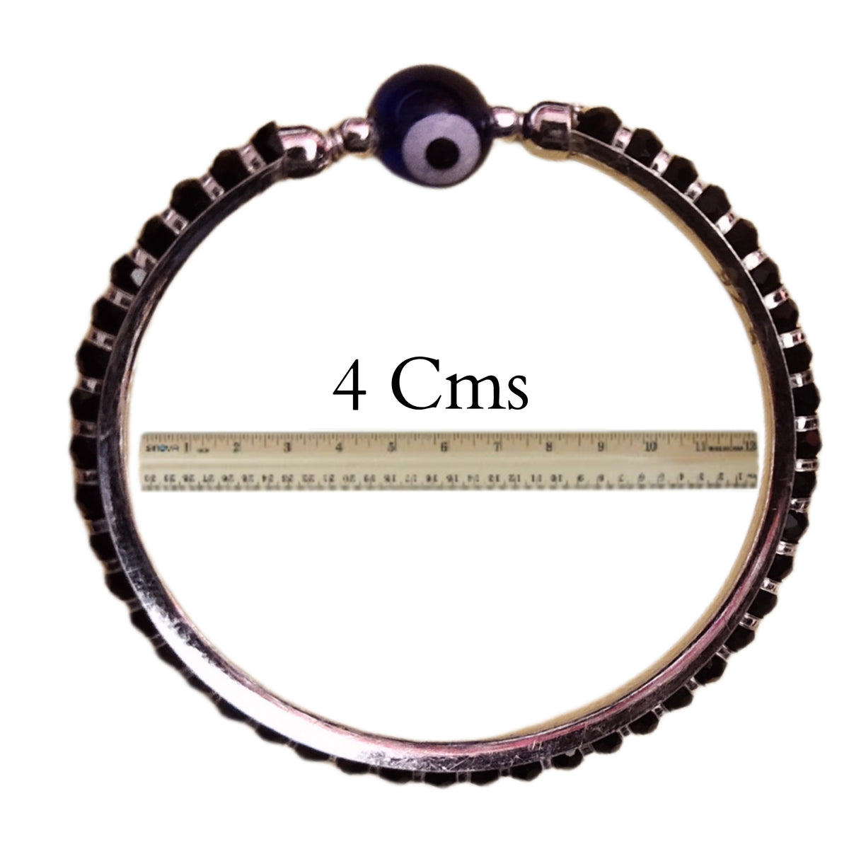 925 Sterling Silver Nazariya Kada with Evil Eye - Baby Protection Bracelet (0-24 Months)