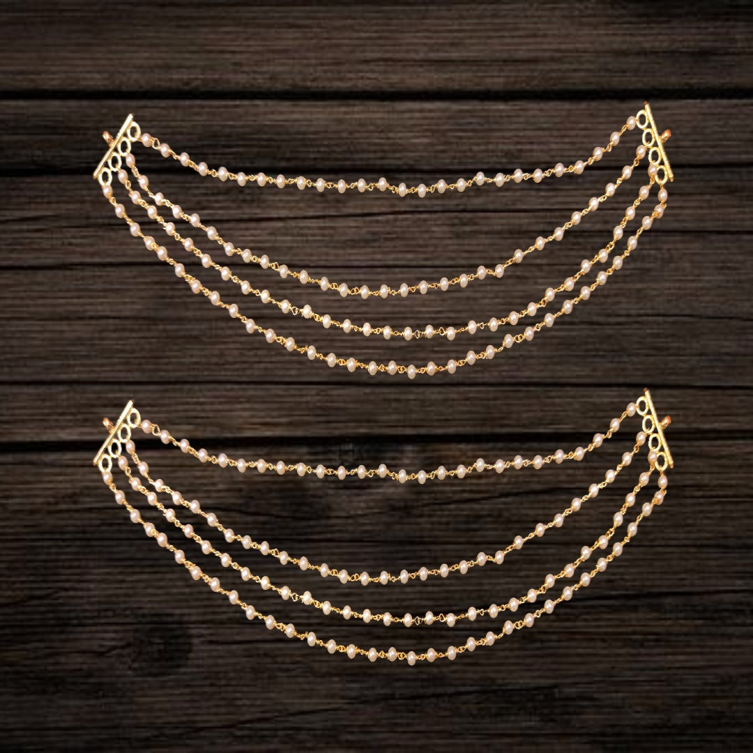 Four Lines Pearl Earchains By Asp Fashion Jewellery