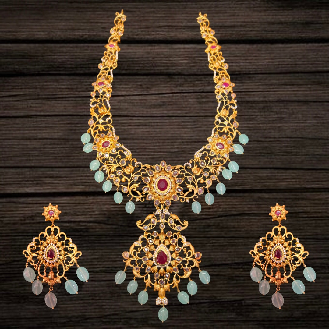 Uncut Diamond Long Necklace Set By Asp Fashion Jewellery β πππ½