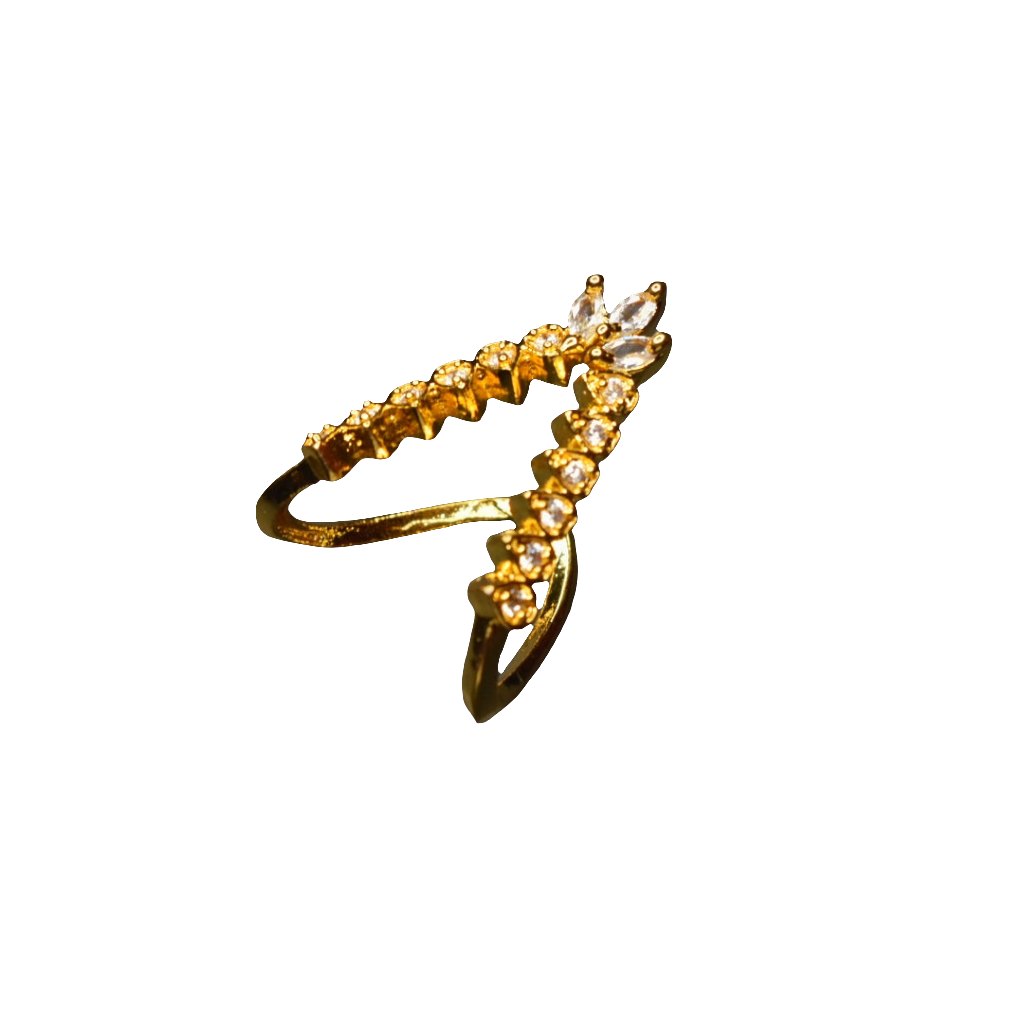 CZ Vanki Ring โ 24K Gold Plated Adjustable Ring for Women
