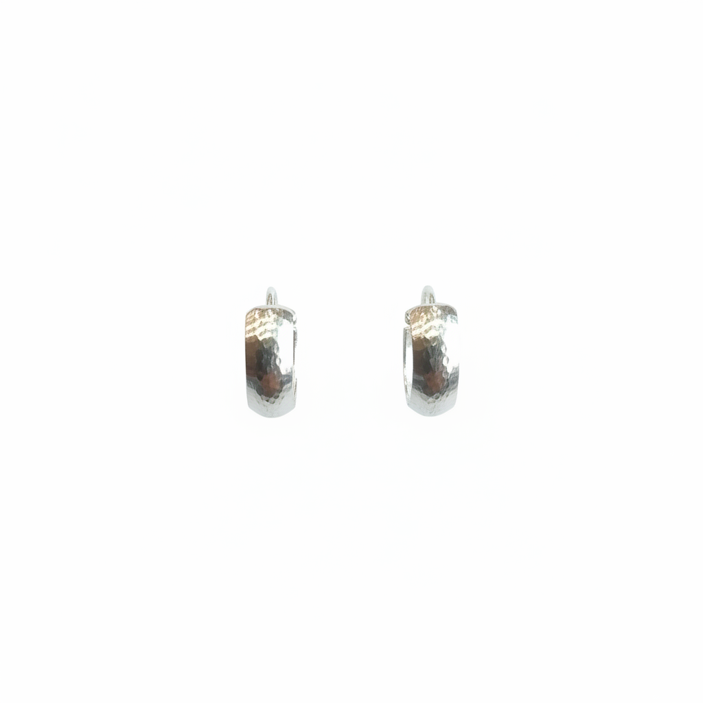 925 sterling silver textured hoop earrings