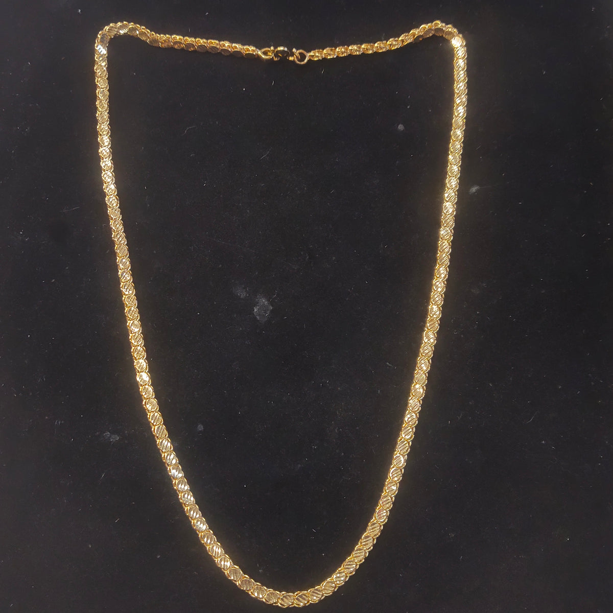 PanchLoha Omega Flat Cut Chain Necklace - Unisex Gold Plated