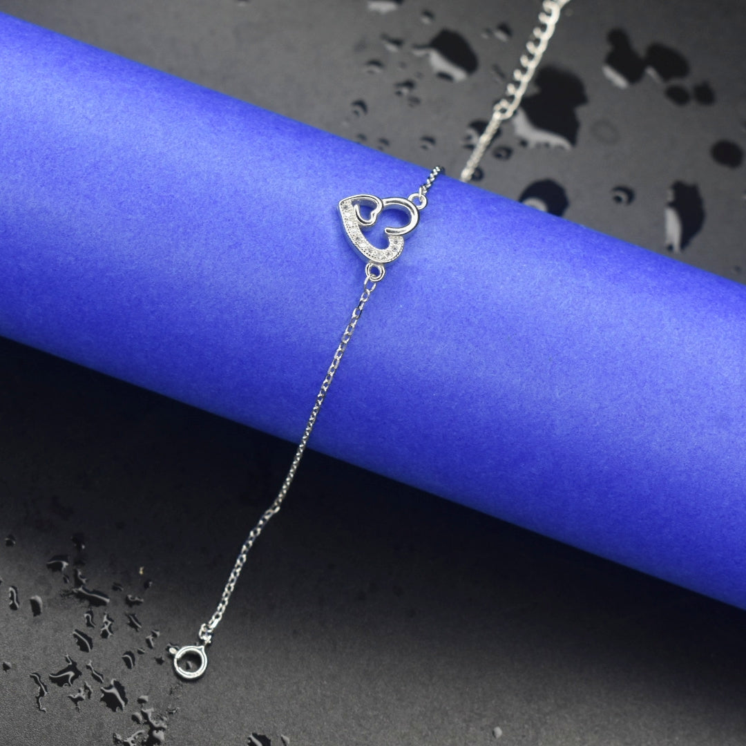 92.5 Sterling Silver Bracelet for Girls - Adjustable Design