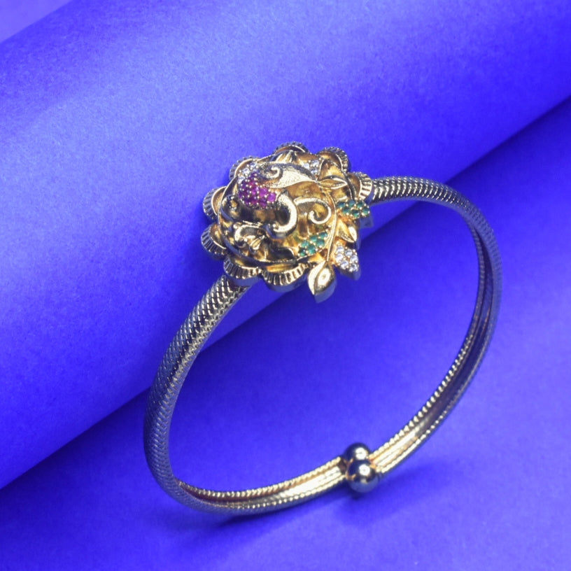 Gilded Glamour Antique Gold Armlet Bangle | Traditional Bajuband for Women