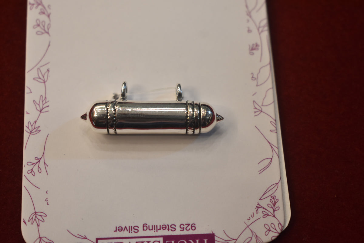 925 Silver Smooth Bullet Amulet Pendant for Men