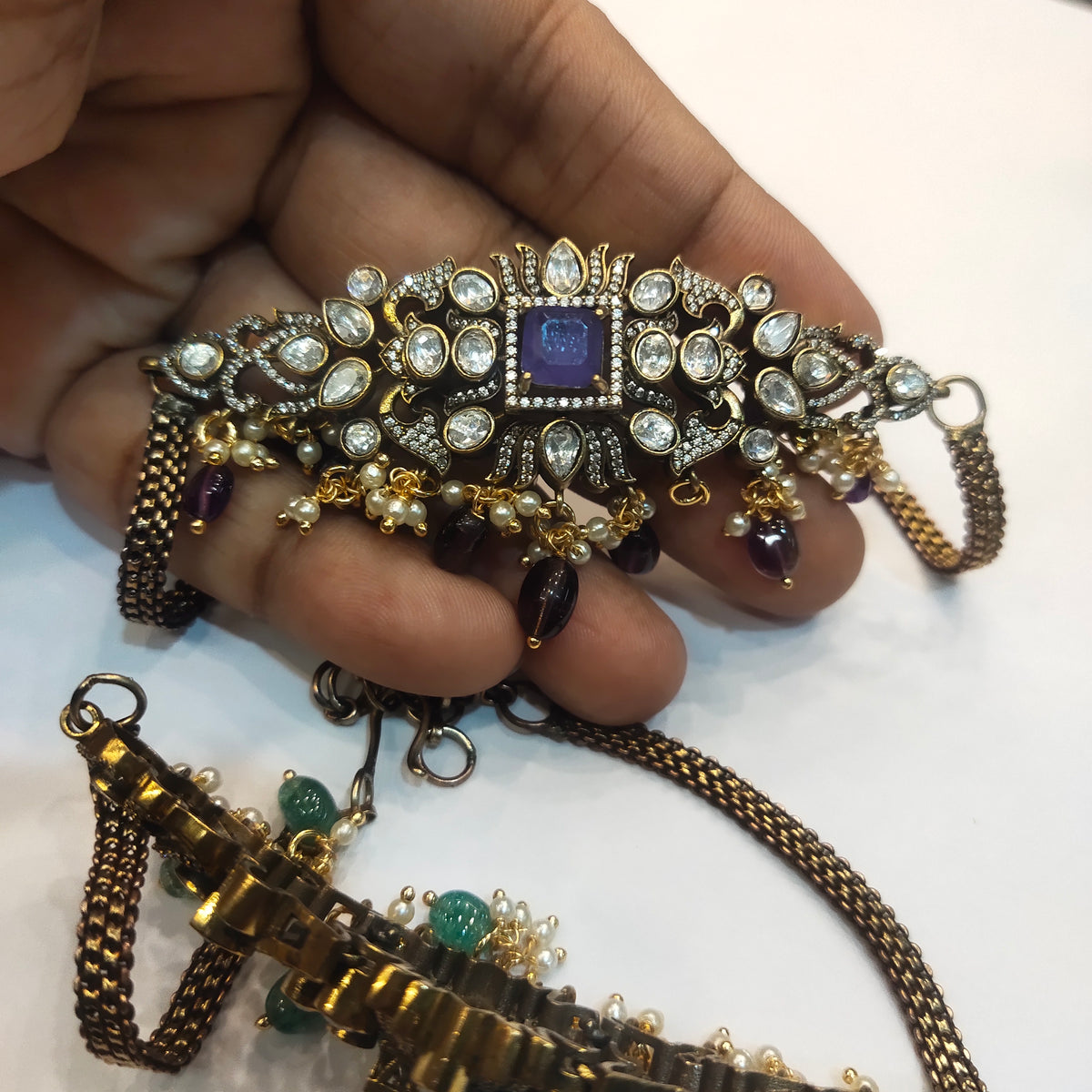 Victorian Zircon Choker/Armlet - Versatile 2-in-1 Jewelry Piece