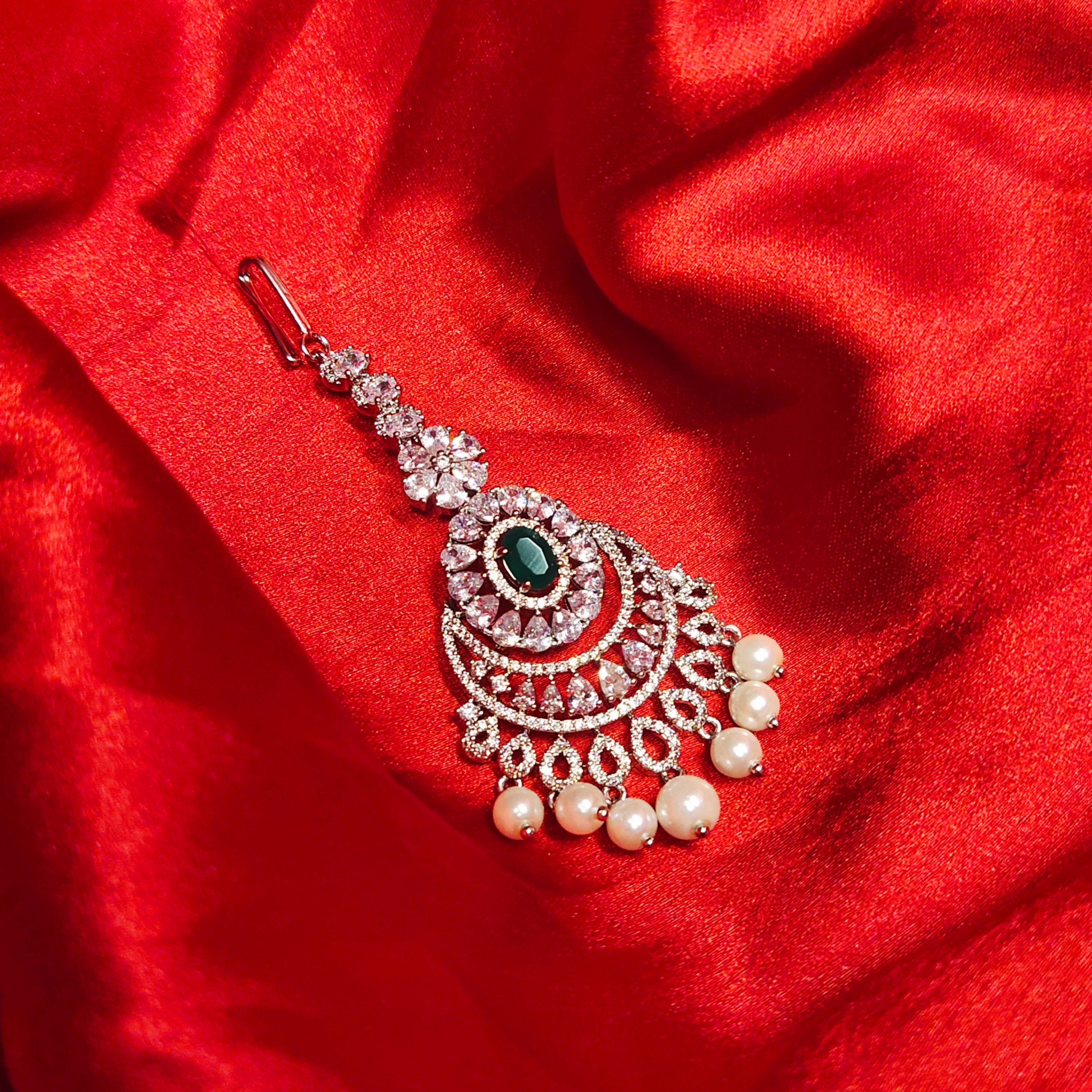 Shine Bright American Diamond Maang Tikka Dazzling Bridal