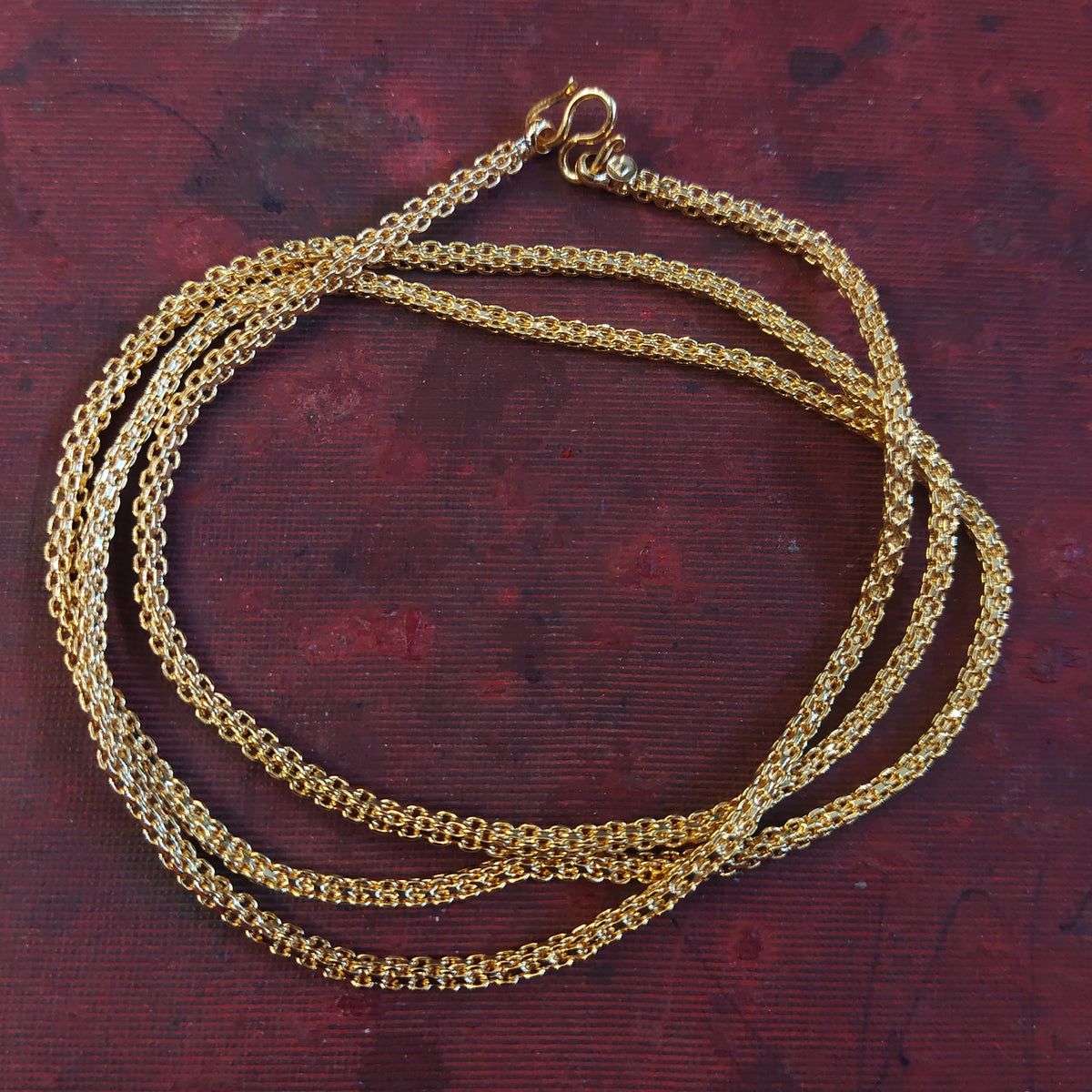 24K Gold-Plated Fine Link Chain with S-Hook