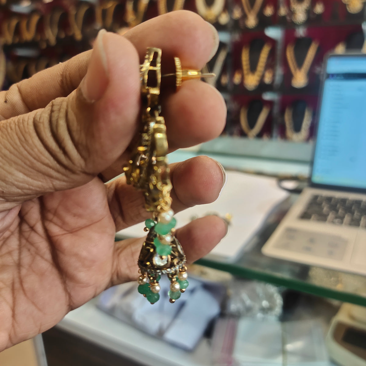 Asp Victorian Kundan Chandbali Earrings