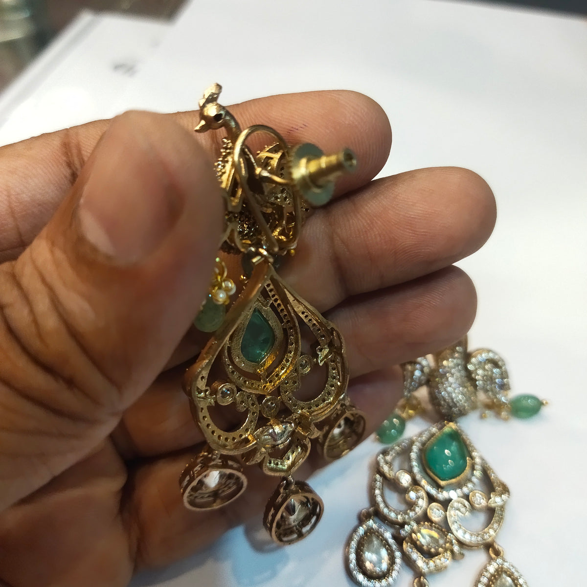 Asp Victorian Green Kundan Double-Layered Necklace