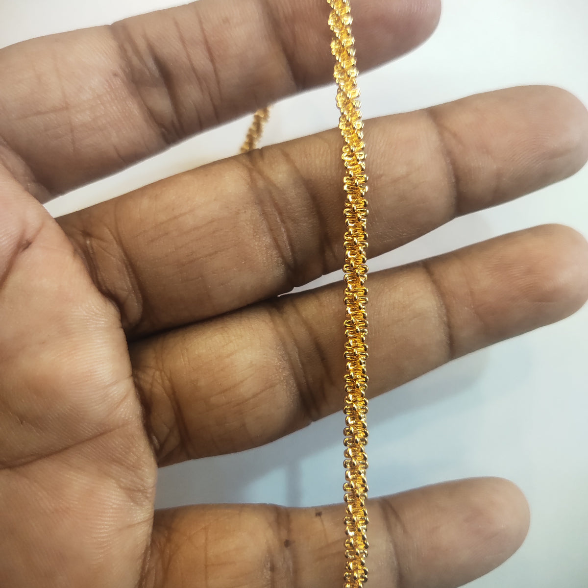 24K Gold Plated One Gram Chain for Women - 24 Inches | Spiral Design