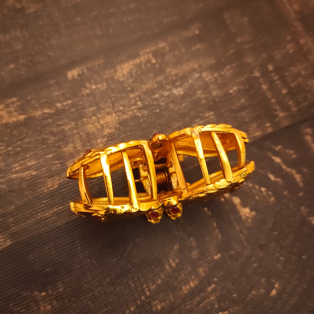 Antique Gold Plated Hair Buckle for Women - 24K Traditional Hair Clip