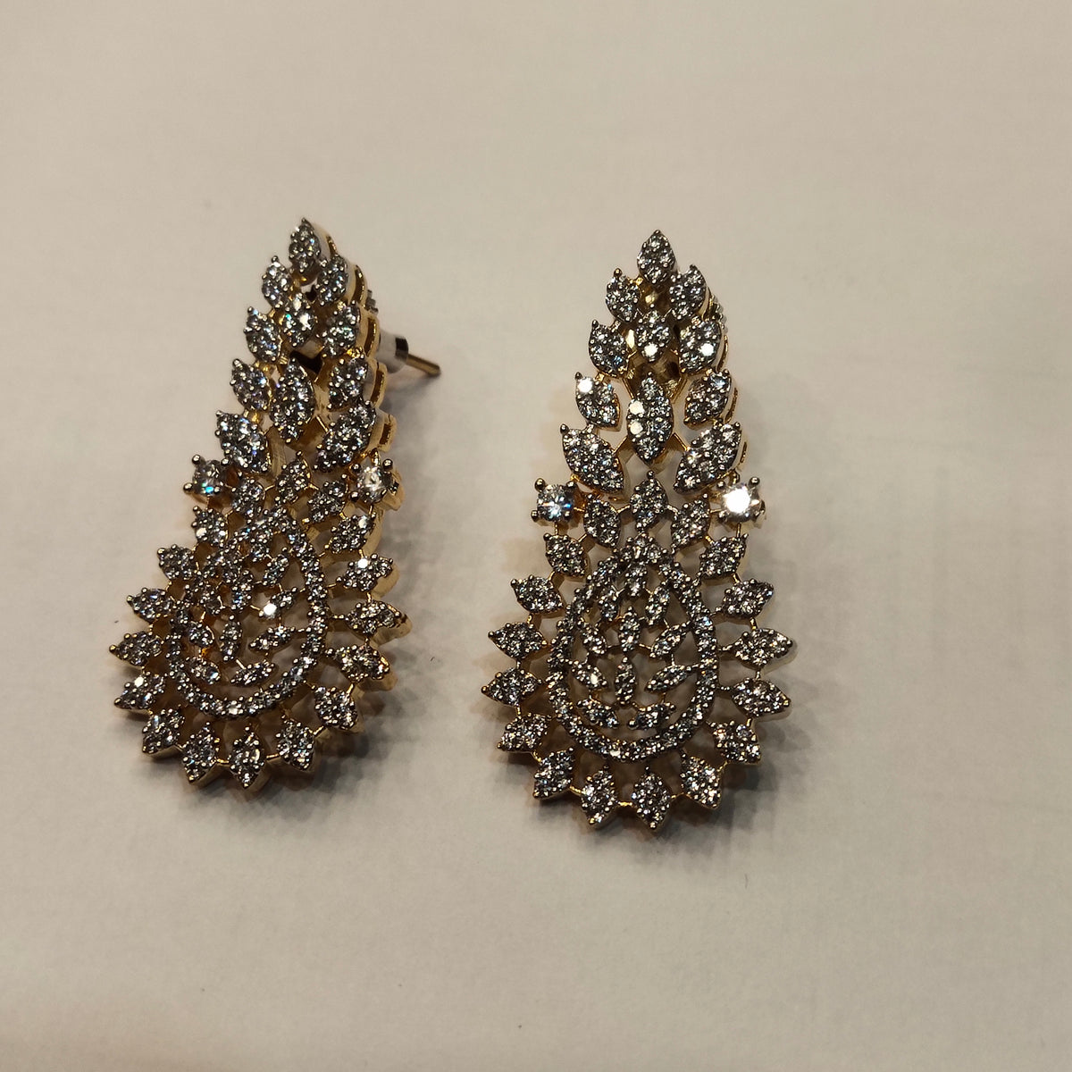 Rhodium Gold CZ Necklace Set - Diamond Look Bridal Jewelry
