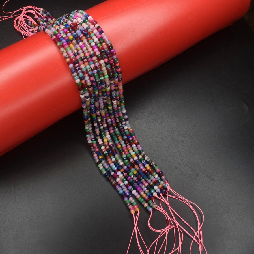 Multi-Colored Onyx Beads - Vibrant Rainbow Gemstone Strands