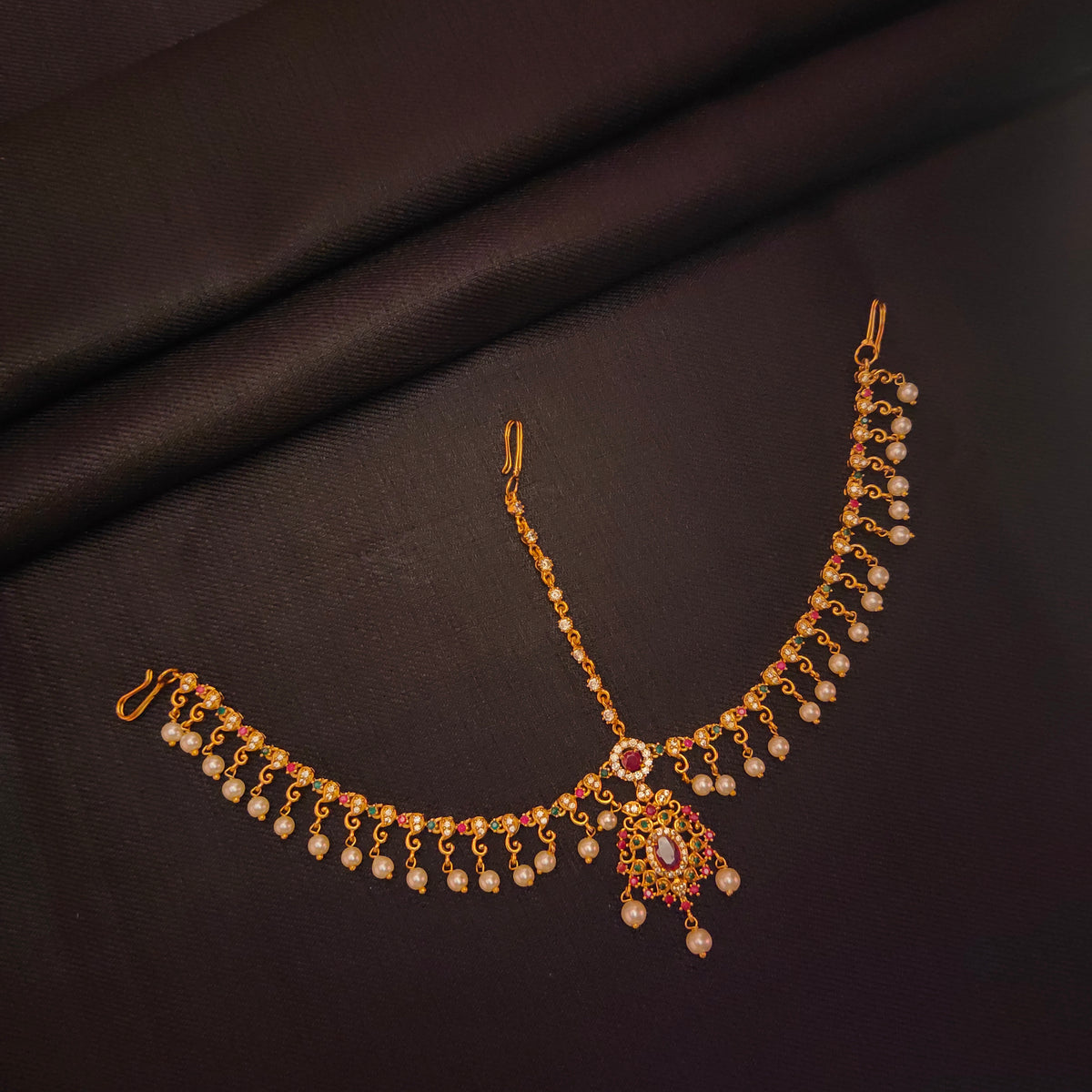 Elegant Antique Mathapatti - Traditional Indian Bridal Forehead Jewelry | Asp Fashion