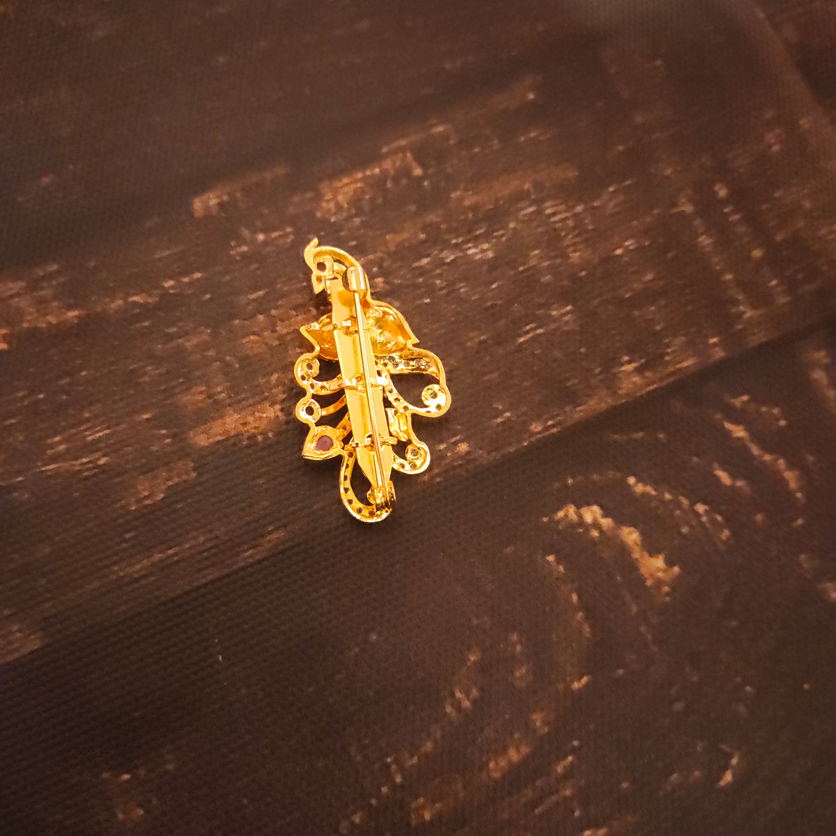 Zircon Peacock Saree Pin - Designer Indian Brooch | Asp Fashion Jewellery