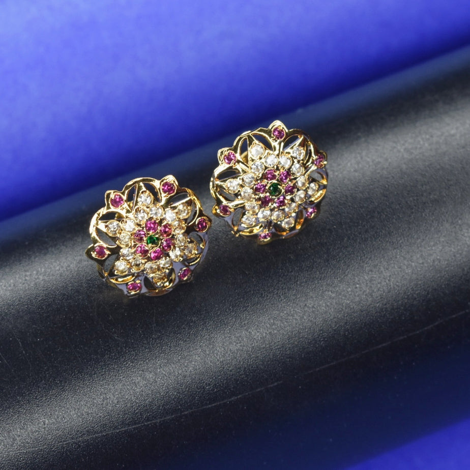 One Gram Gold Kammalu Earrings - Authentic Daily Wear Design