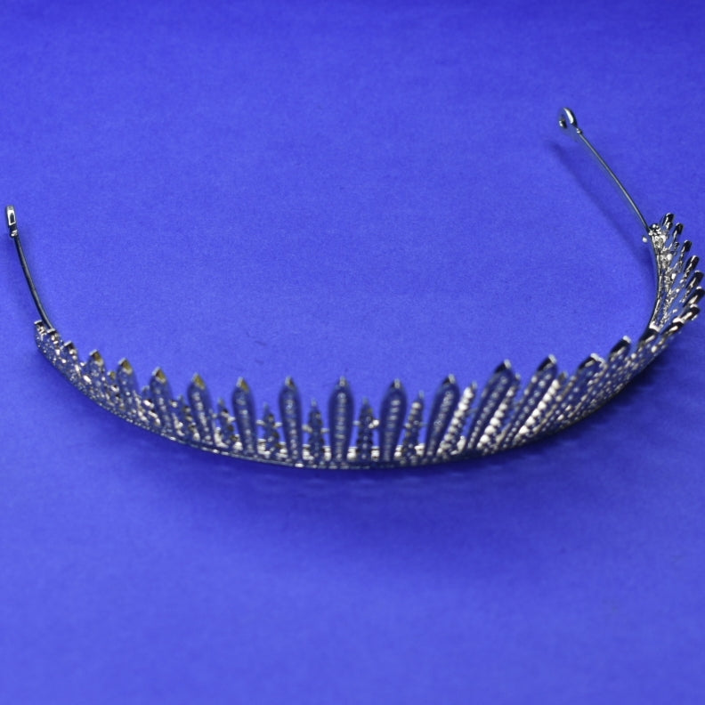American Diamond Royal Tiara - Premium Bridal Crown for Queens