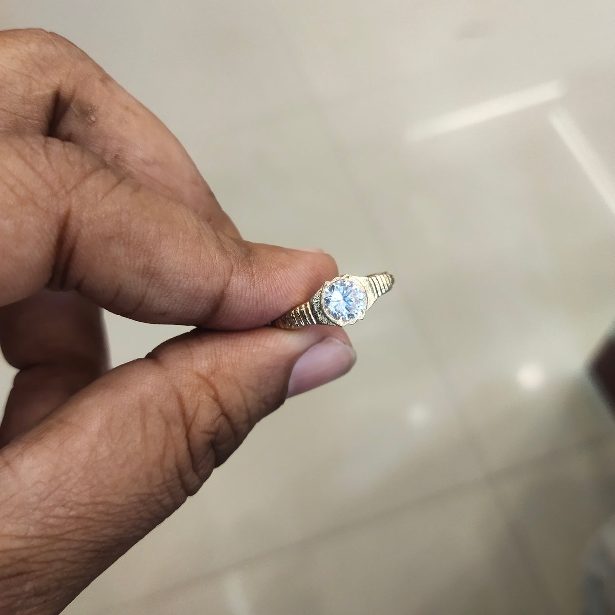 White Zircon Panchloha Ring - Unisex Anti-Tarnish