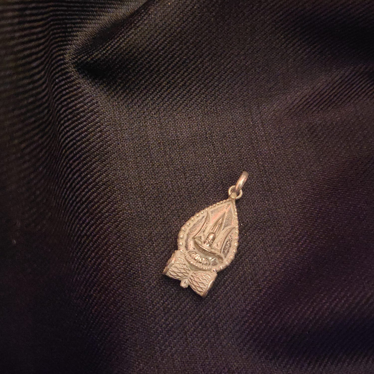 Pure Silver Trishul Pendant - Sacred Hindu Religious Jewelry