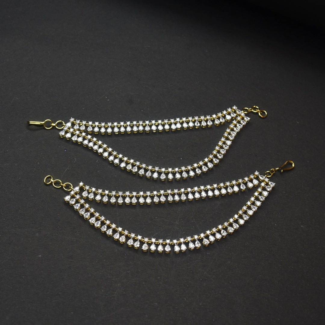 Asp White CZ Rhodium-Gold Plated Champaswaralu β πππ½