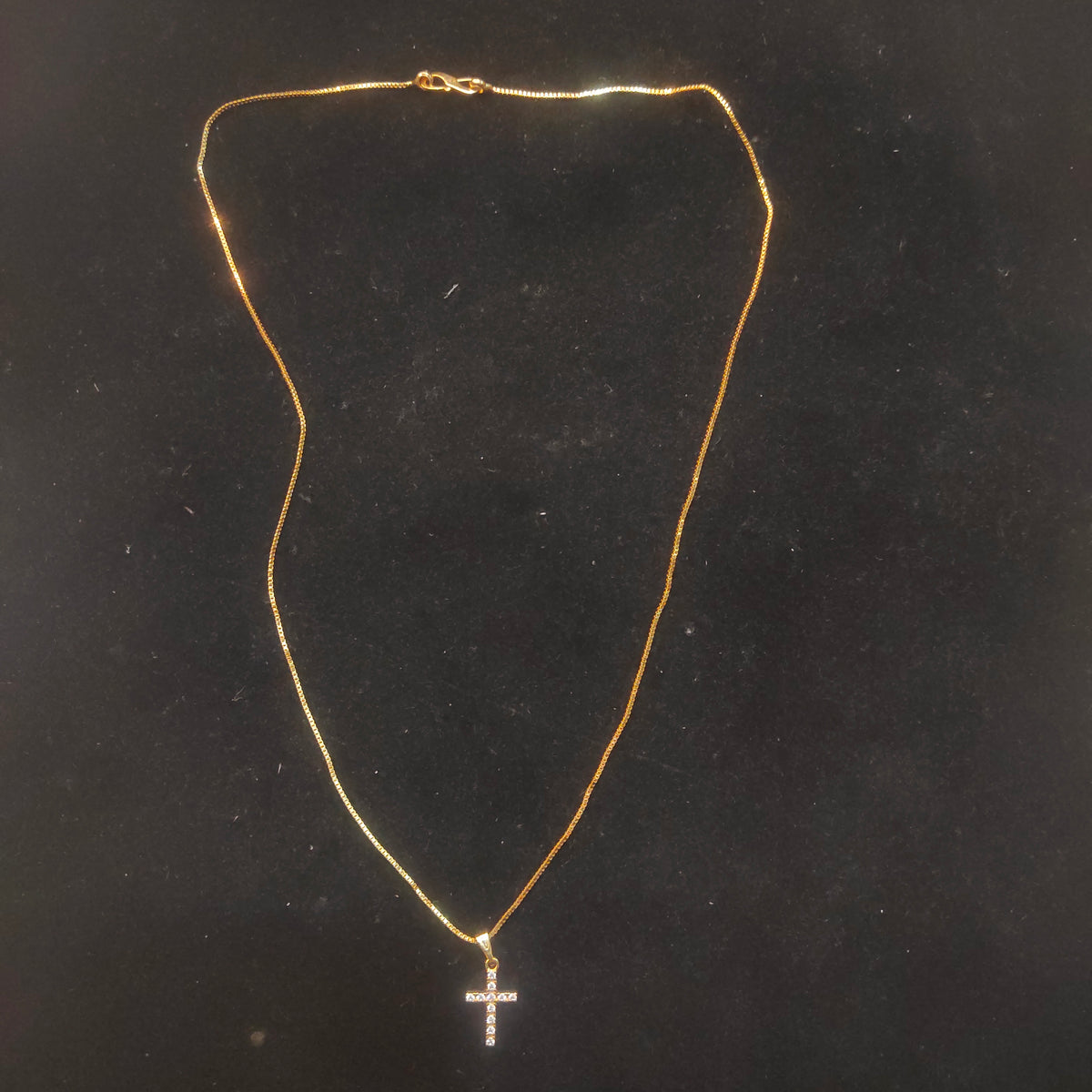 24K Gold Plated Cross Pendant Chain Necklace