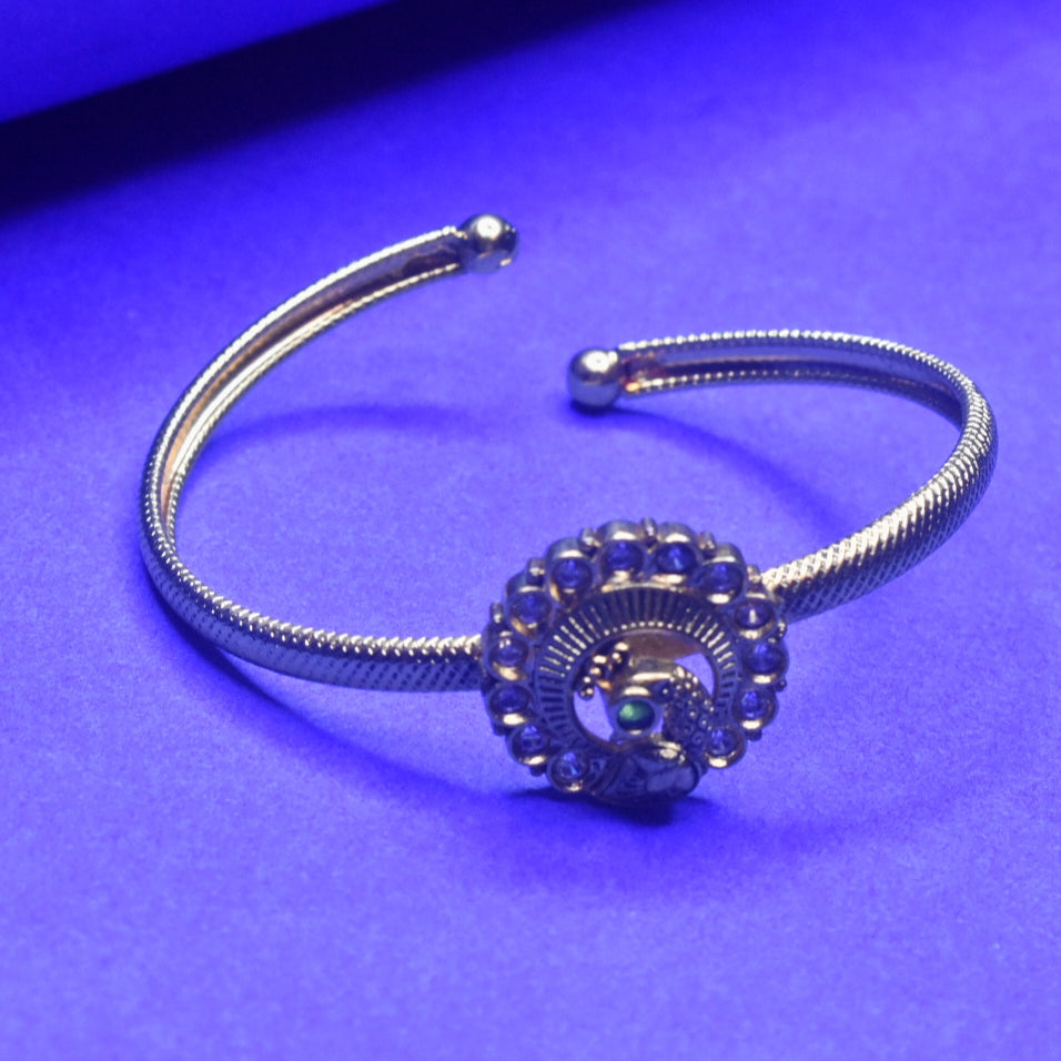 Antique Gold Plated Armlet Bangle Bracelet for Girls | Traditional Indian Jewelry