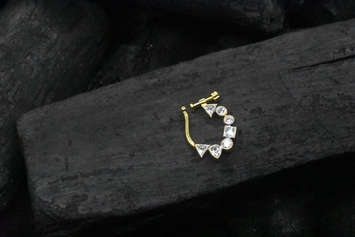 American Diamond Studded Designer Nose Ring for Girls