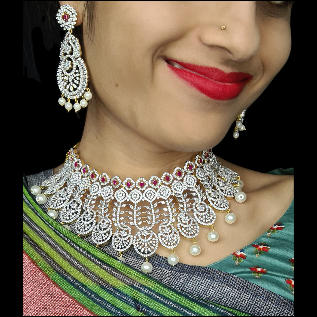 American diamond 2025 choker necklace