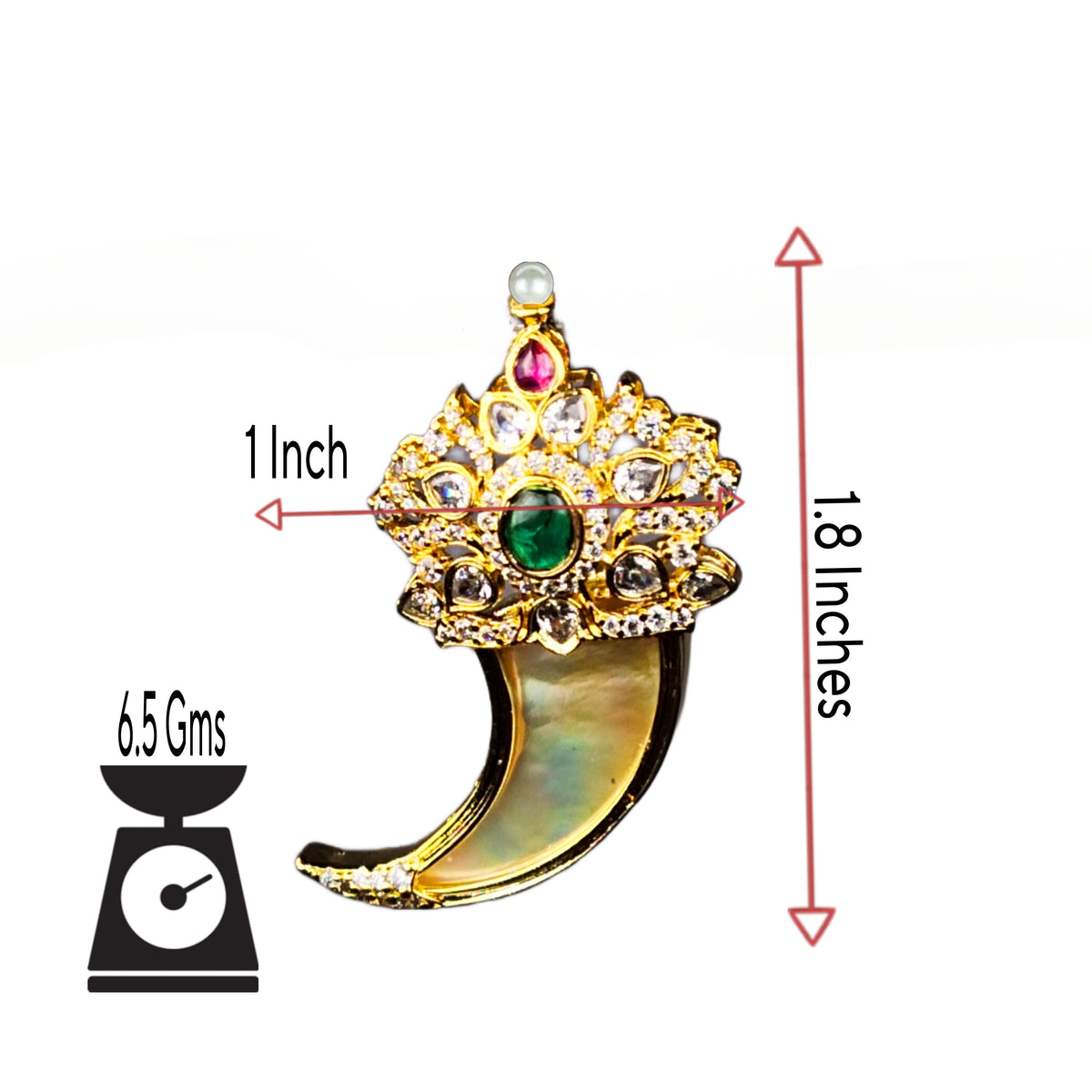 Single Gold Plated Lion Nail Diamond Pendant - Premium Puligoru Locket with CZ