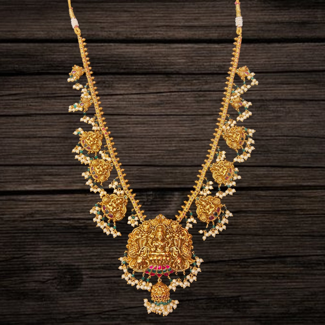 Gold haram necklace set sri lalitha jewellers