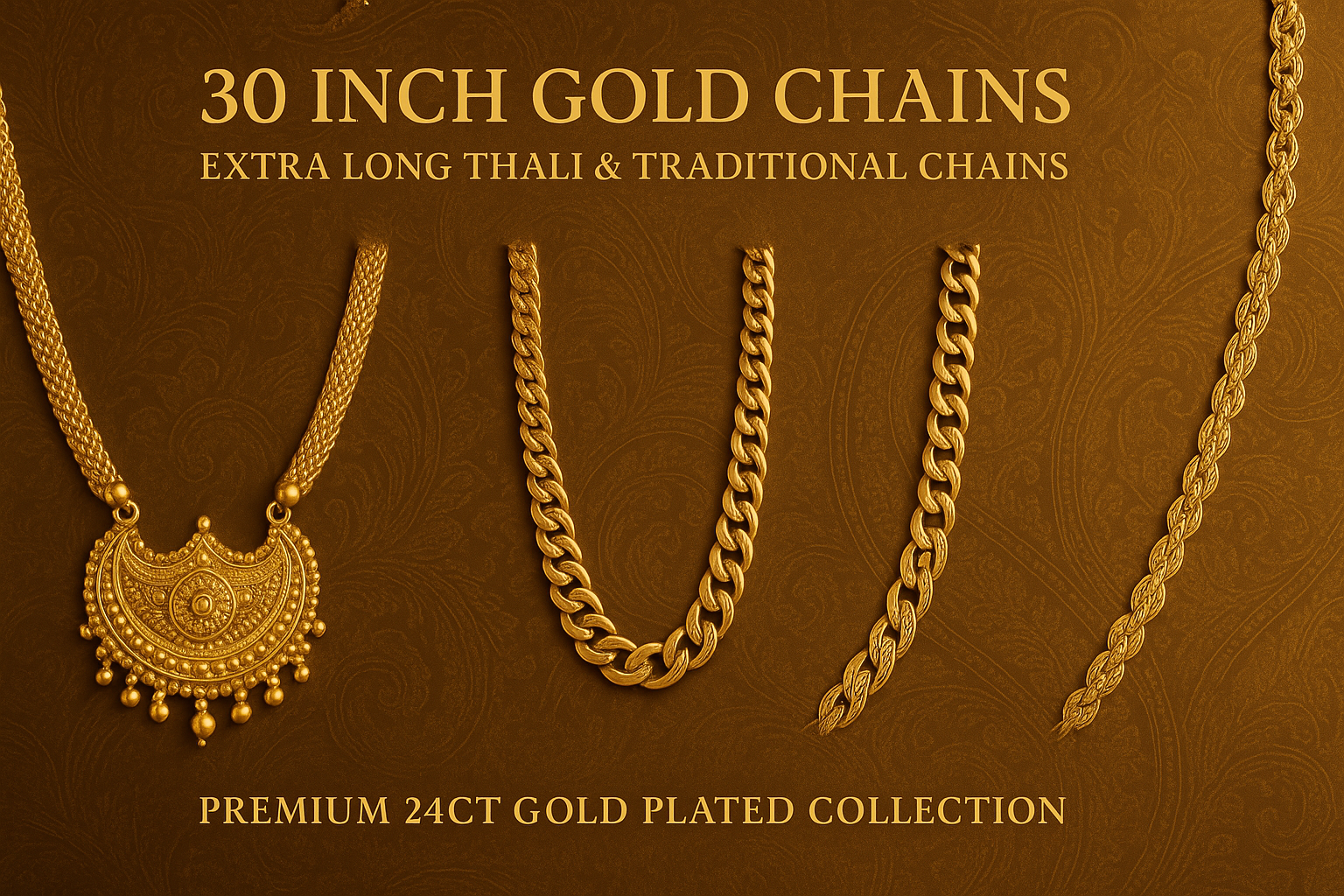 30 Inch Gold Chains - Extra Long Thali & Traditional Chains