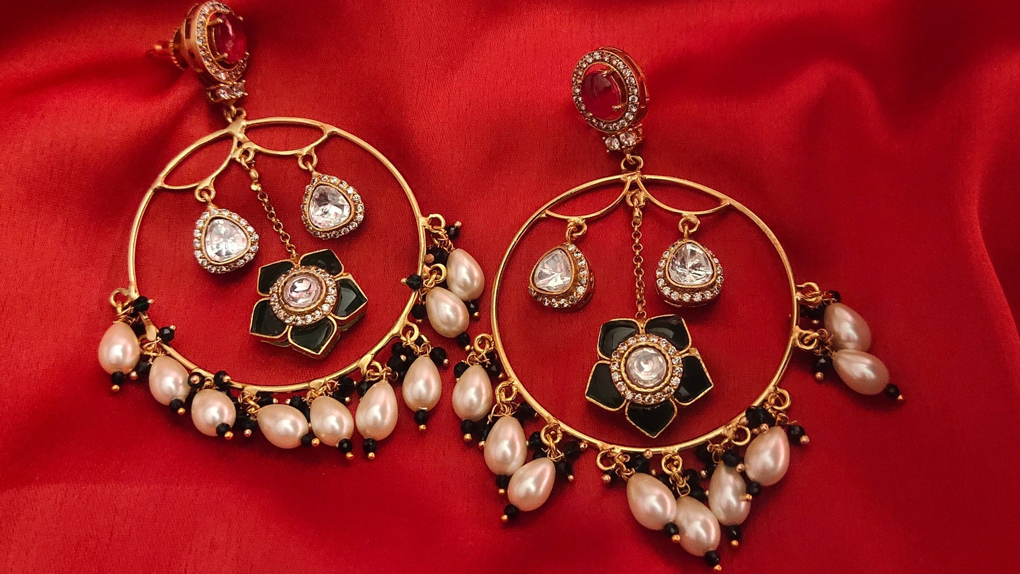 Chandbali Earrings - Traditional Indian Crescent Moon Jewelry for Women