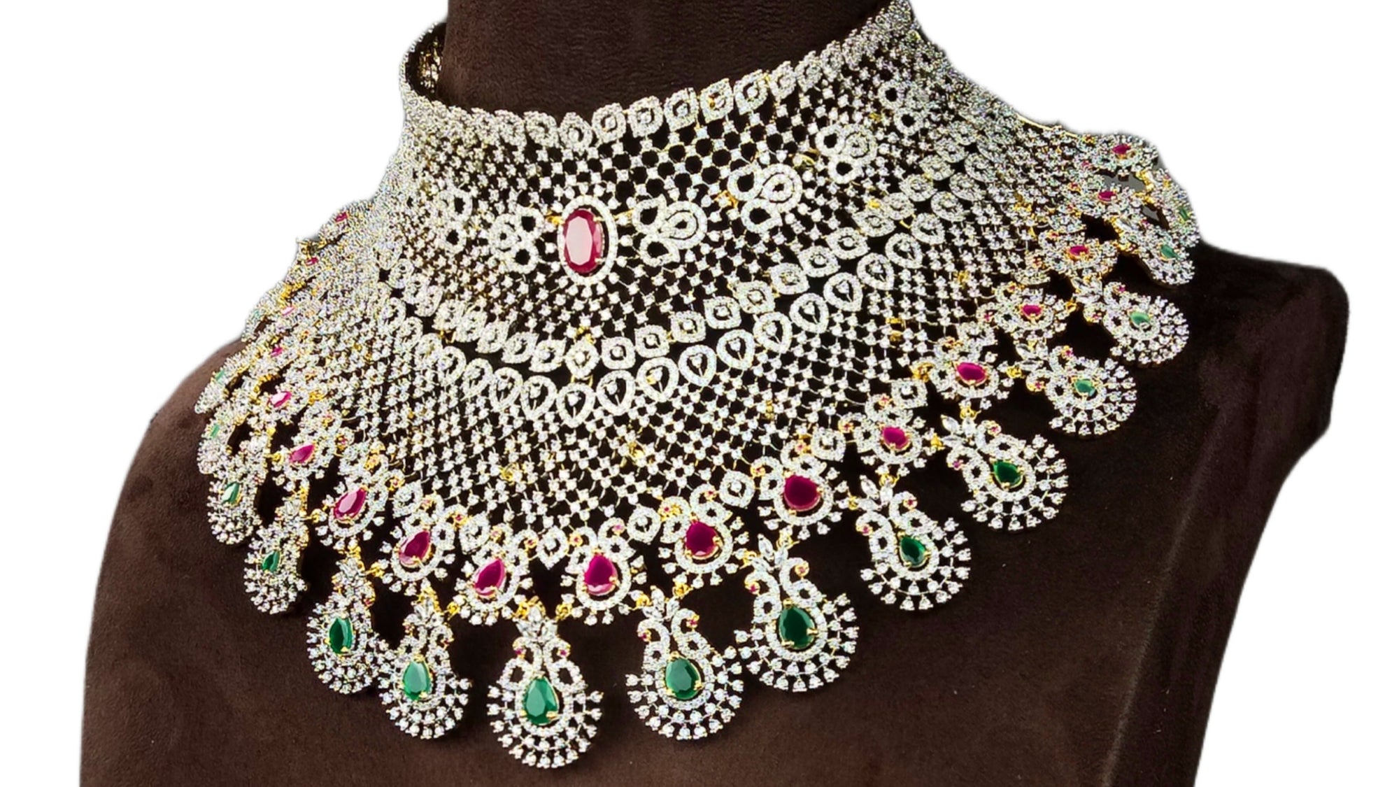 Asp American Diamond Detachable Choker Necklace