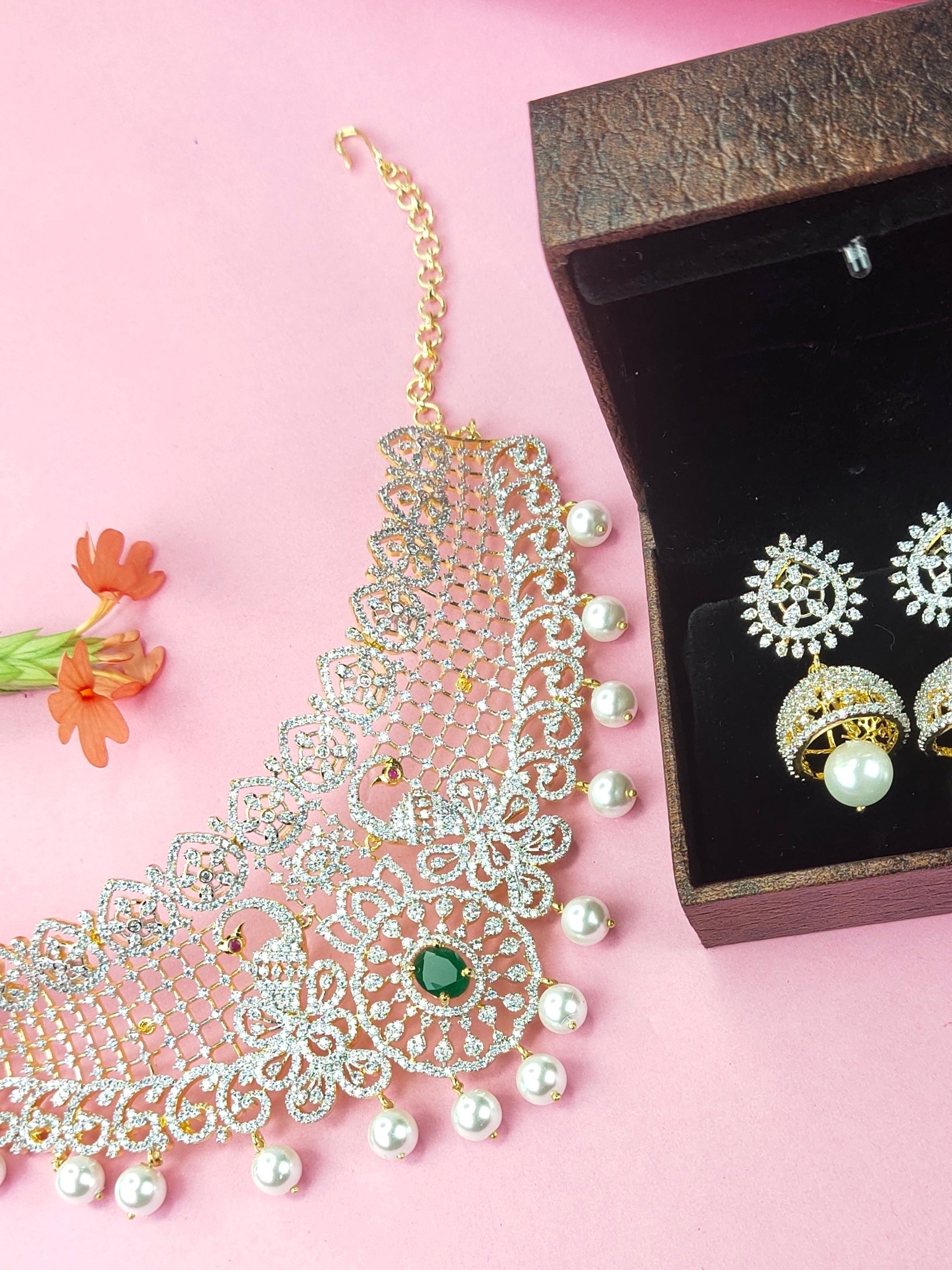 Zircon Choker Necklaces - Sparkling Traditional Designs