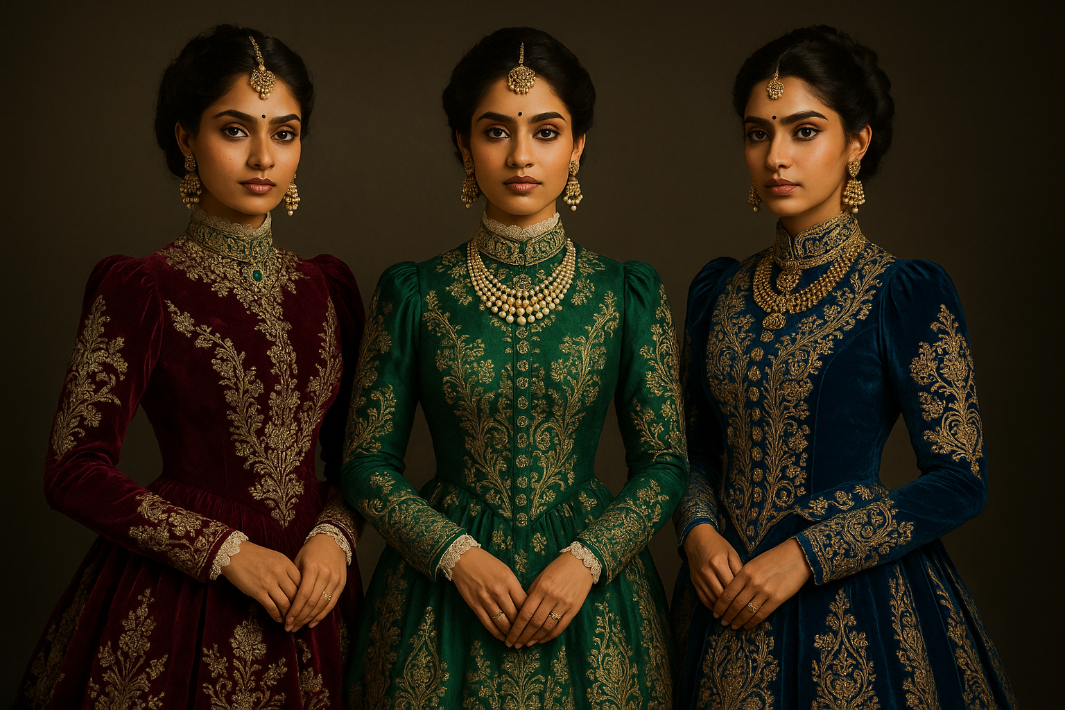 Victorian Necklace Sets - Antique Gold Plated Jewelry for Women