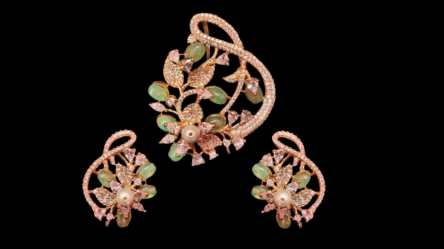 Rose Gold Pendant Sets - Trendy Pink Gold Jewelry Sets