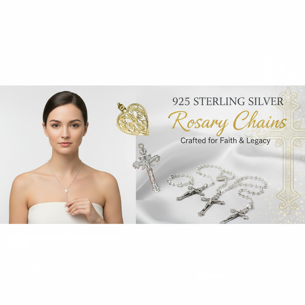 Asp  925 Sterling Silver Rosary Chain