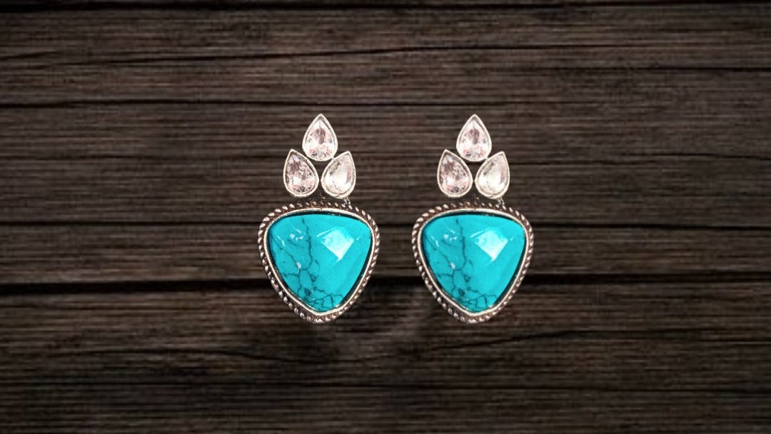 Oxidised Silver Earrings - Vintage Antique Style Jewelry for Women