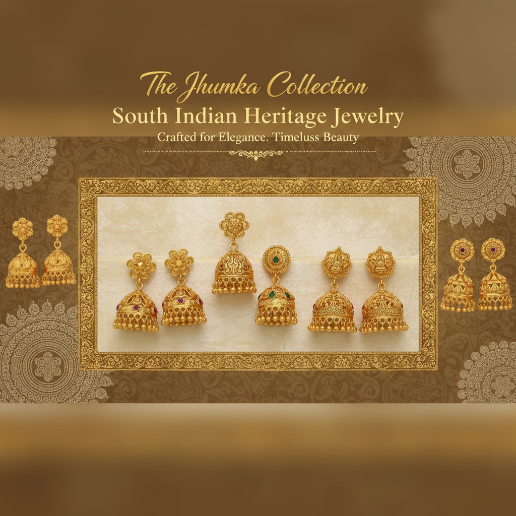 Madrasi Screw Plain Jhumka Earrings