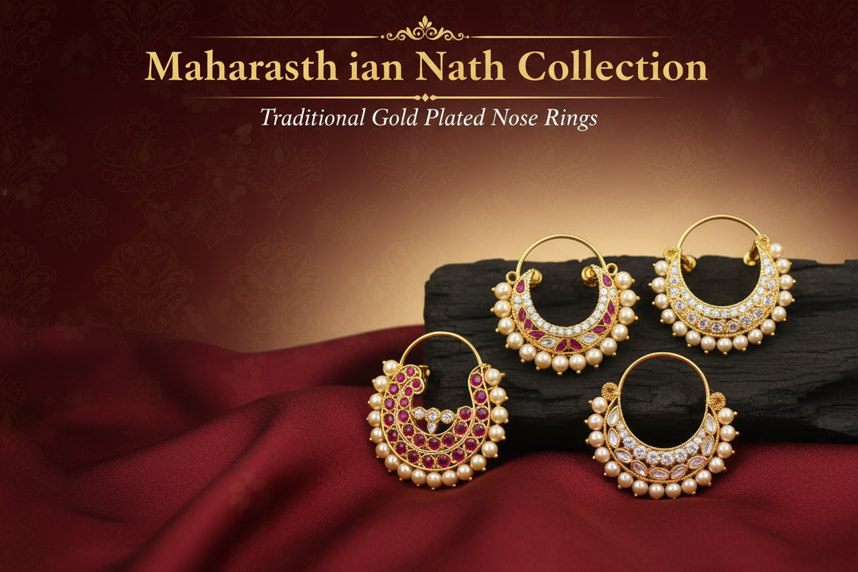 Maharashtrian Nath - Traditional Gold Plated Nose Rings