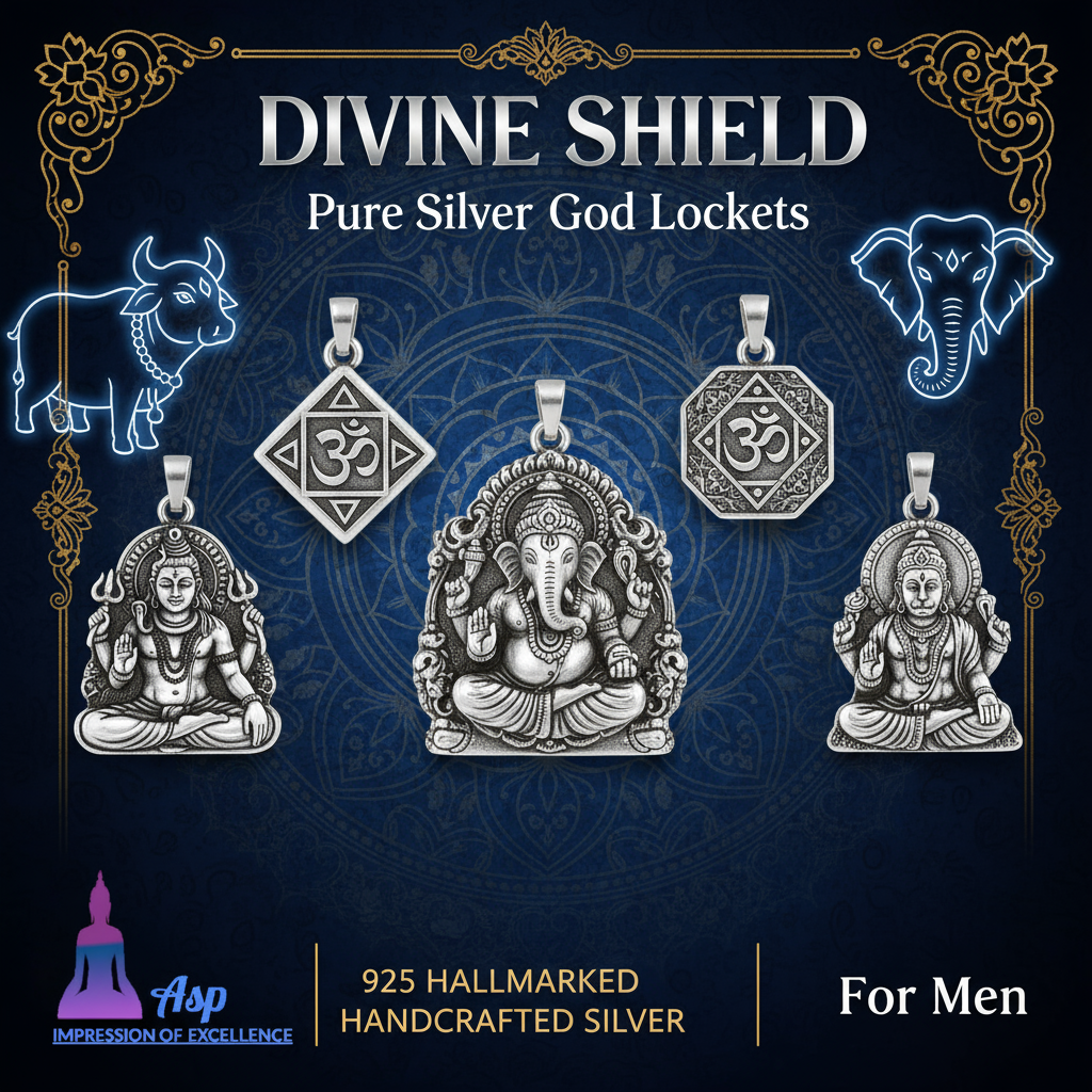 Asp Pure Silver God Locket For Men