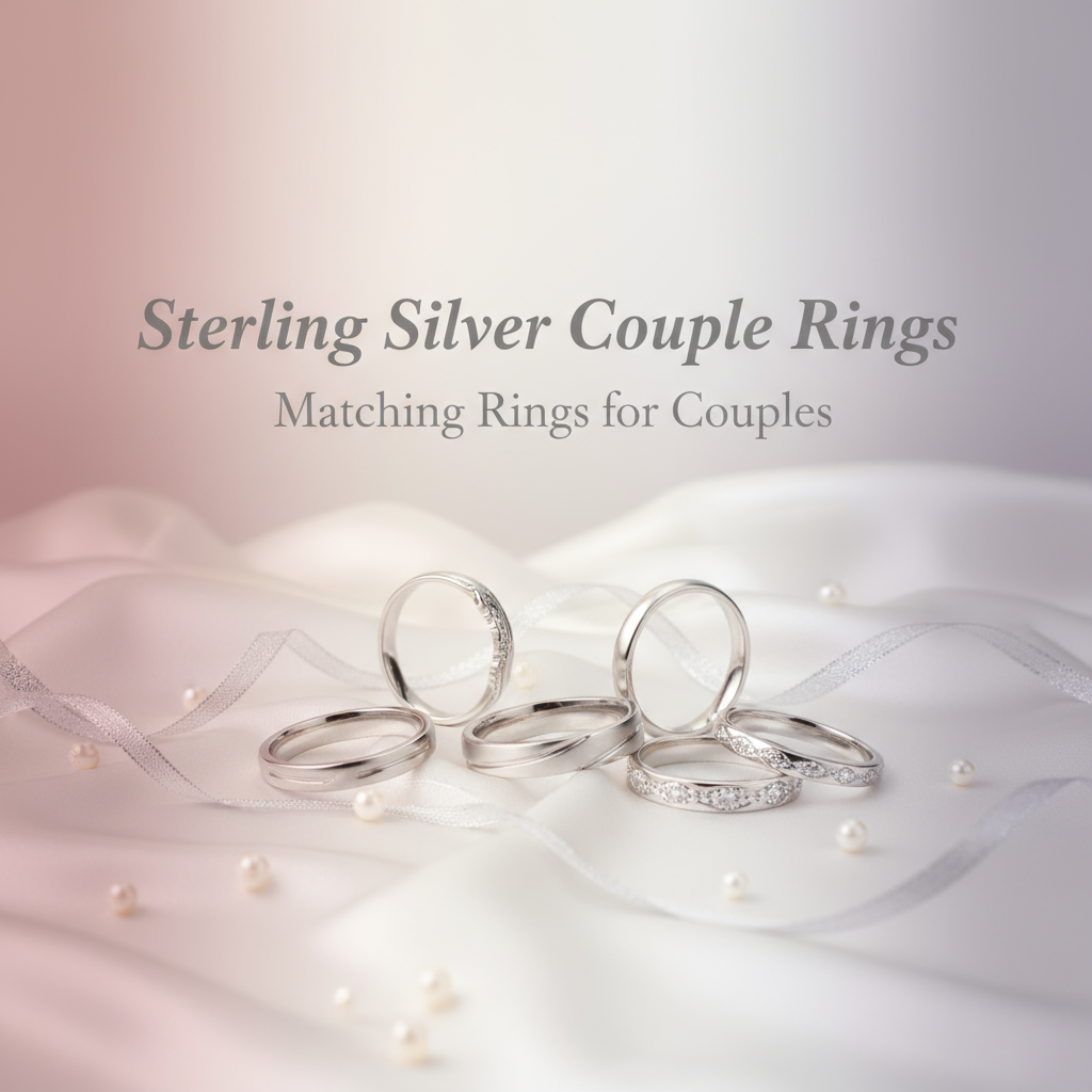Stunning 92.5 Sterling Silver Couple Rings - Sparkling Matching Set