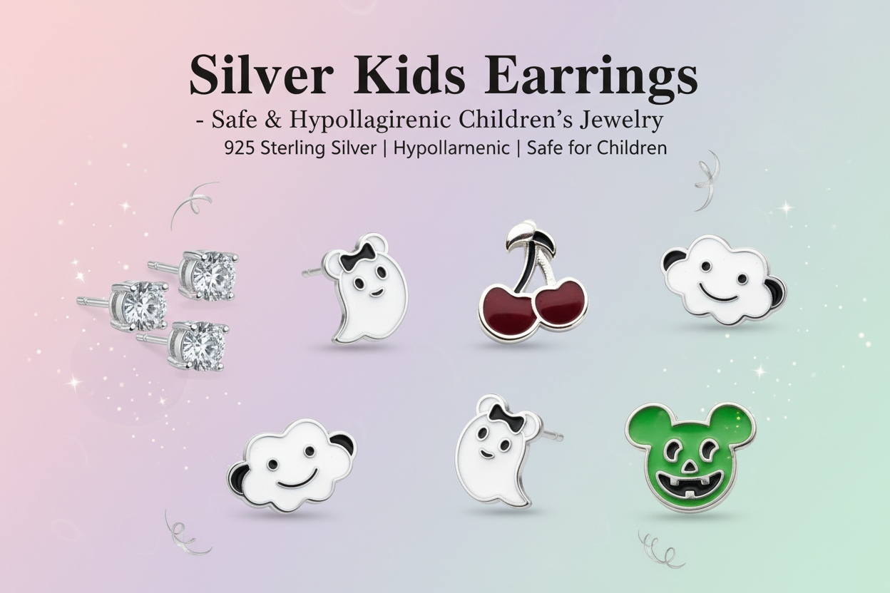 Silver Kids Earrings - Safe & Hypoallergenic Children's Jewelry