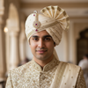 Premium Zircon Kundan Kalangi for Groom Turban - Two Tone Gold & Rhodium